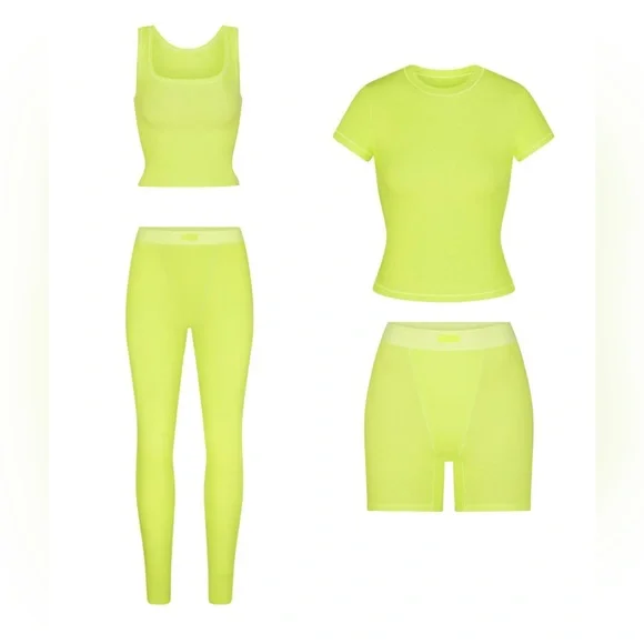 BNWT Skims Bundle of Four (4) Cotton Rib Pieces Daffodil Sets M - Picture 1 of 16